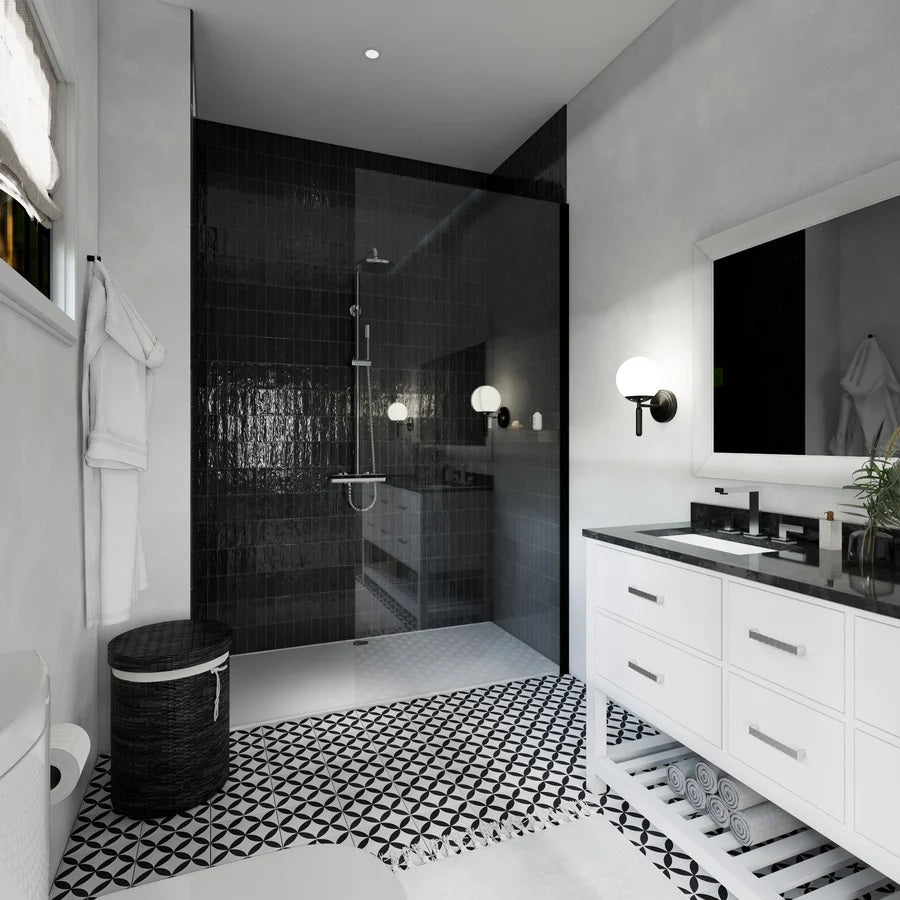 Styling Modern Edges And Transitions Using Black Bullnose Tile