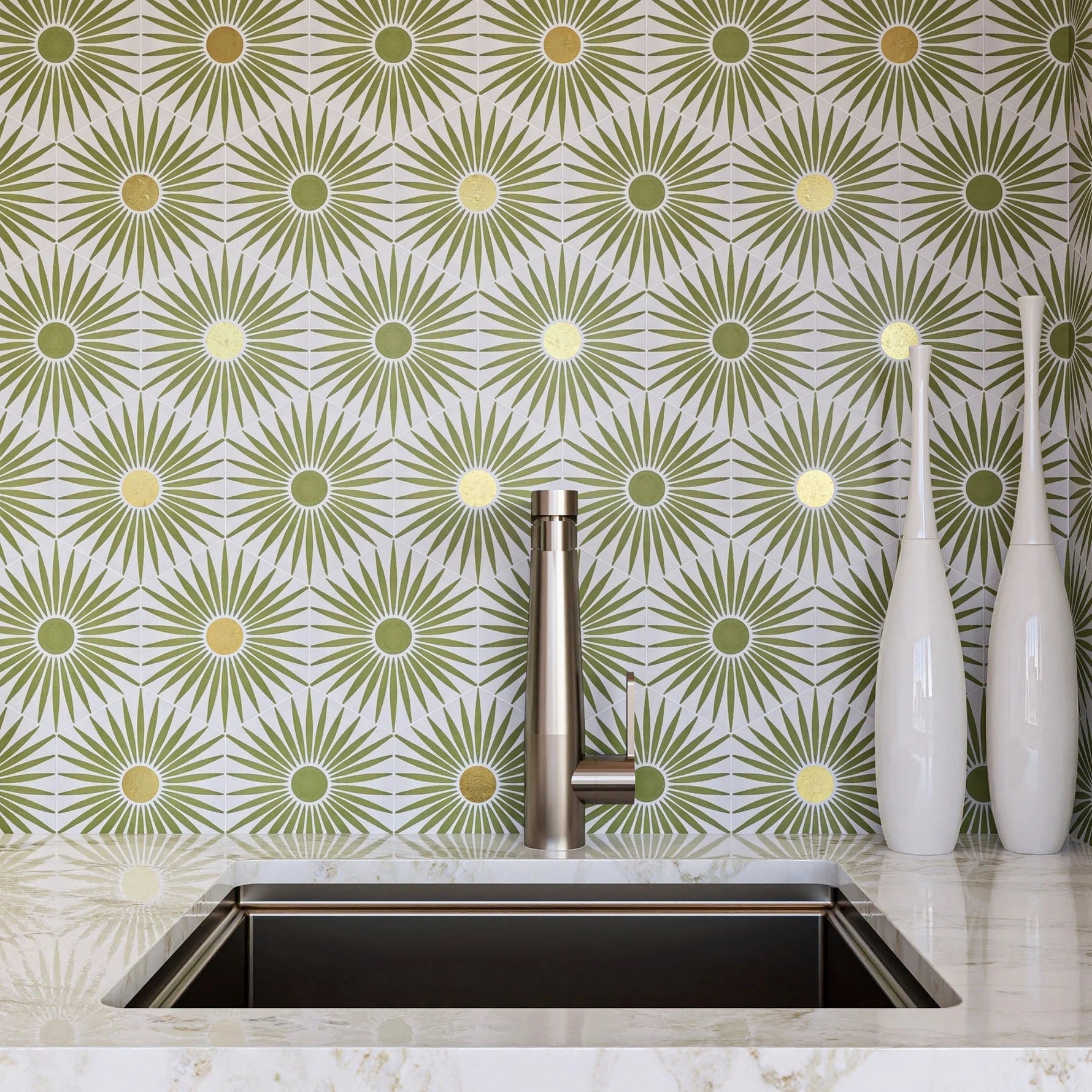 Metal Insert Cement Tiles