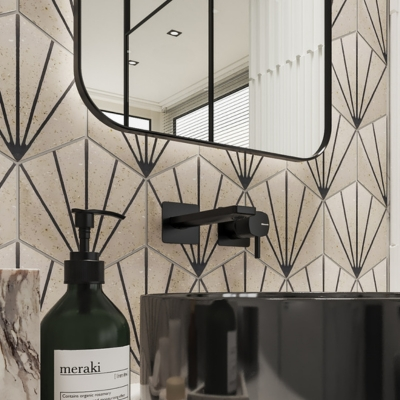 8x9 Inch Hexagon Terrazzo Tiles