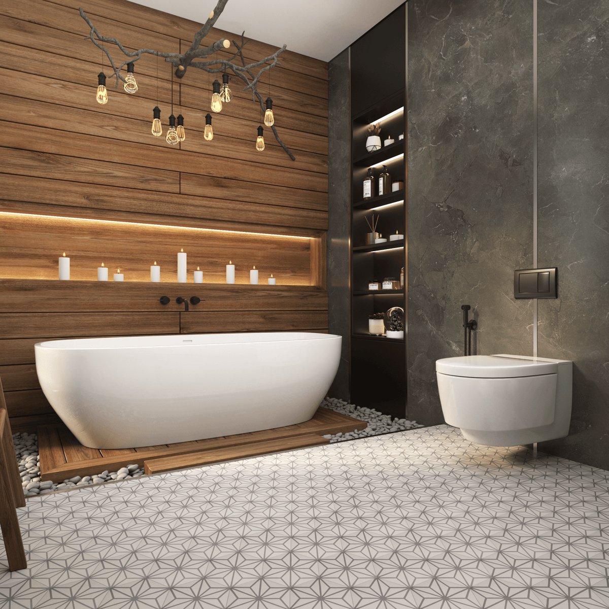 6x7 Inch Mini Hexagon Pattern Tiles
