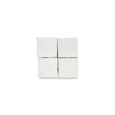 Soft White Zellige Tile - 2x2 Mosaic