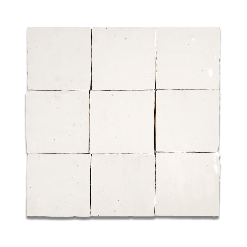 Soft White Zellige Tile - 4x4 Square