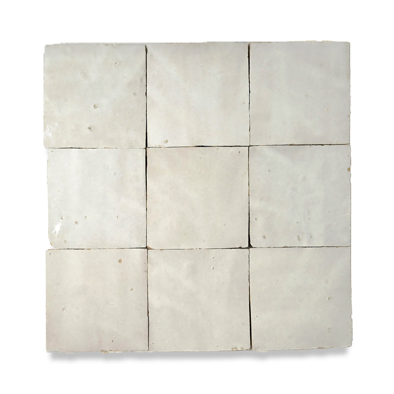 Magnolia White Zellige Tile - 4x4 Square