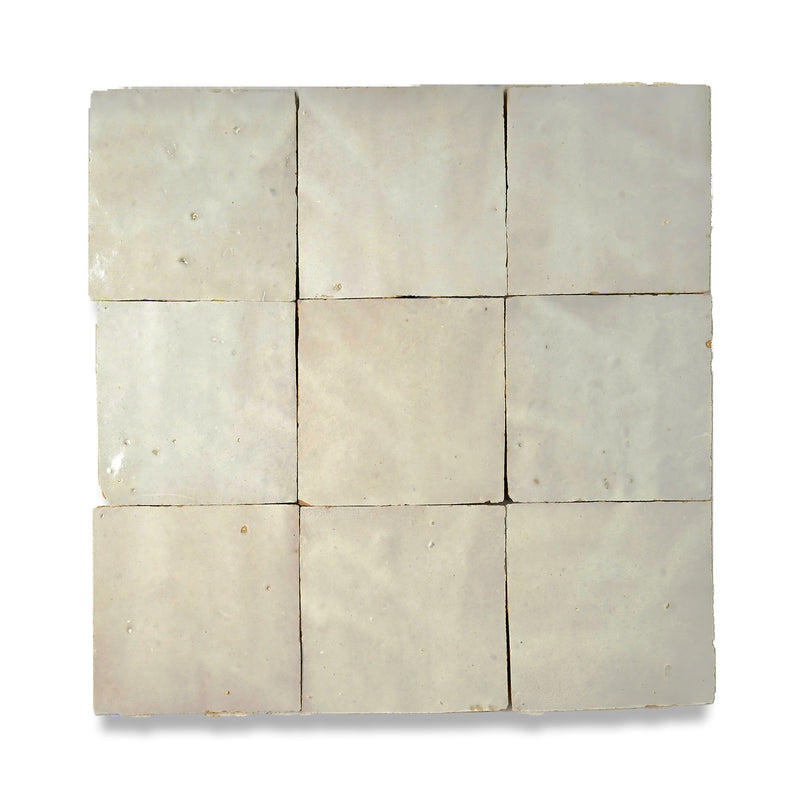 Magnolia White Zellige Tile - 4x4 Square