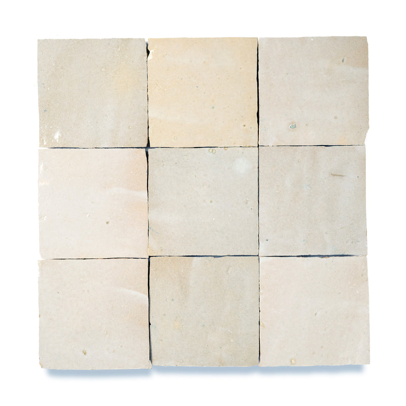 Linen Beige Zellige Tile - 4x4 Square