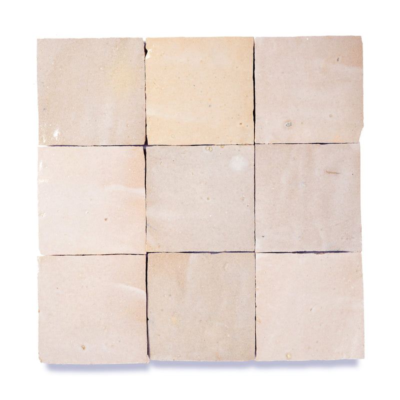 Linen Beige Zellige Tile - 4x4 Square