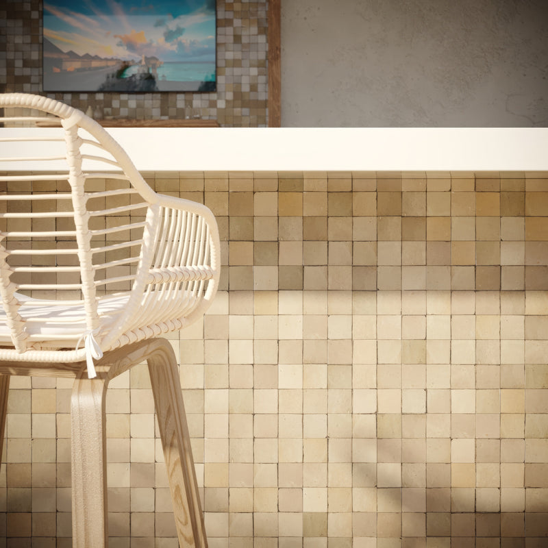 Sand Dune Zellige Tile - 2x2 Mosaic