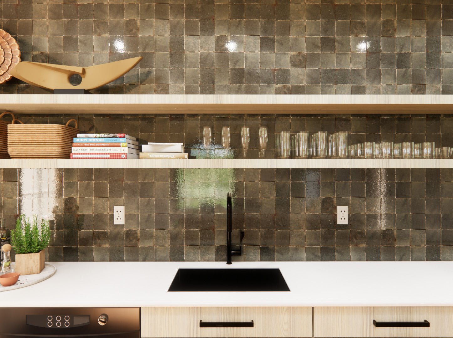 Bedouin Gray Zellige Tile 4x4 Square - Elegant Moroccan Tile