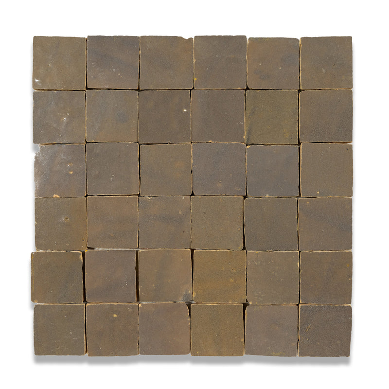 Hammam Gray Zellige Tile - 2x2 Mosaic