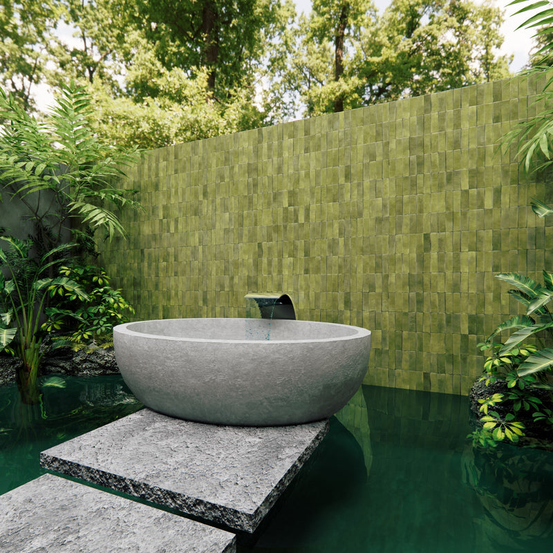 Thyme Green Zellige Tile - 2x6 Bejmat