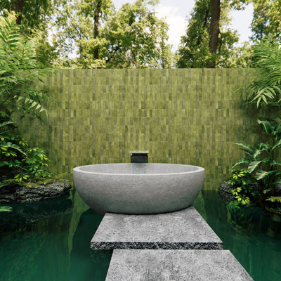 Thyme Green Zellige Tile - 2x6 Bejmat