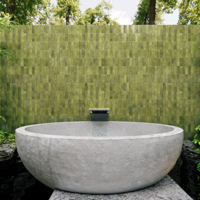 Thyme Green Zellige Tile - 2x6 Bejmat