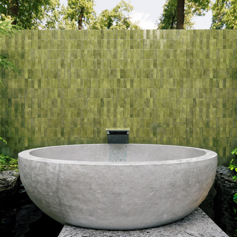 Thyme Green Zellige Tile - 2x6 Bejmat