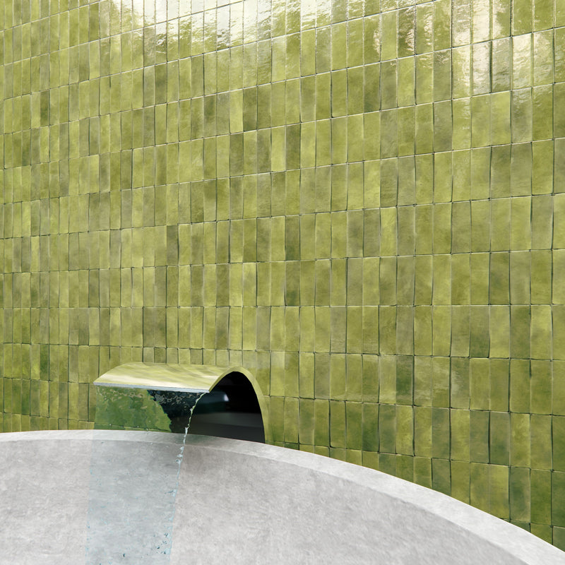 Thyme Green Zellige Tile - 2x6 Bejmat