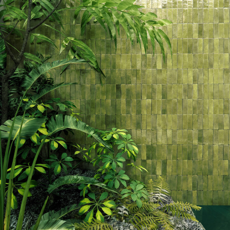 Thyme Green Zellige Tile - 2x6 Bejmat