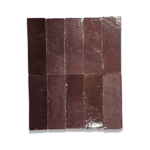 Royal Plum Zellige Tile - Handcrafted Clay Bejmat (2x6) – LiLi Tile