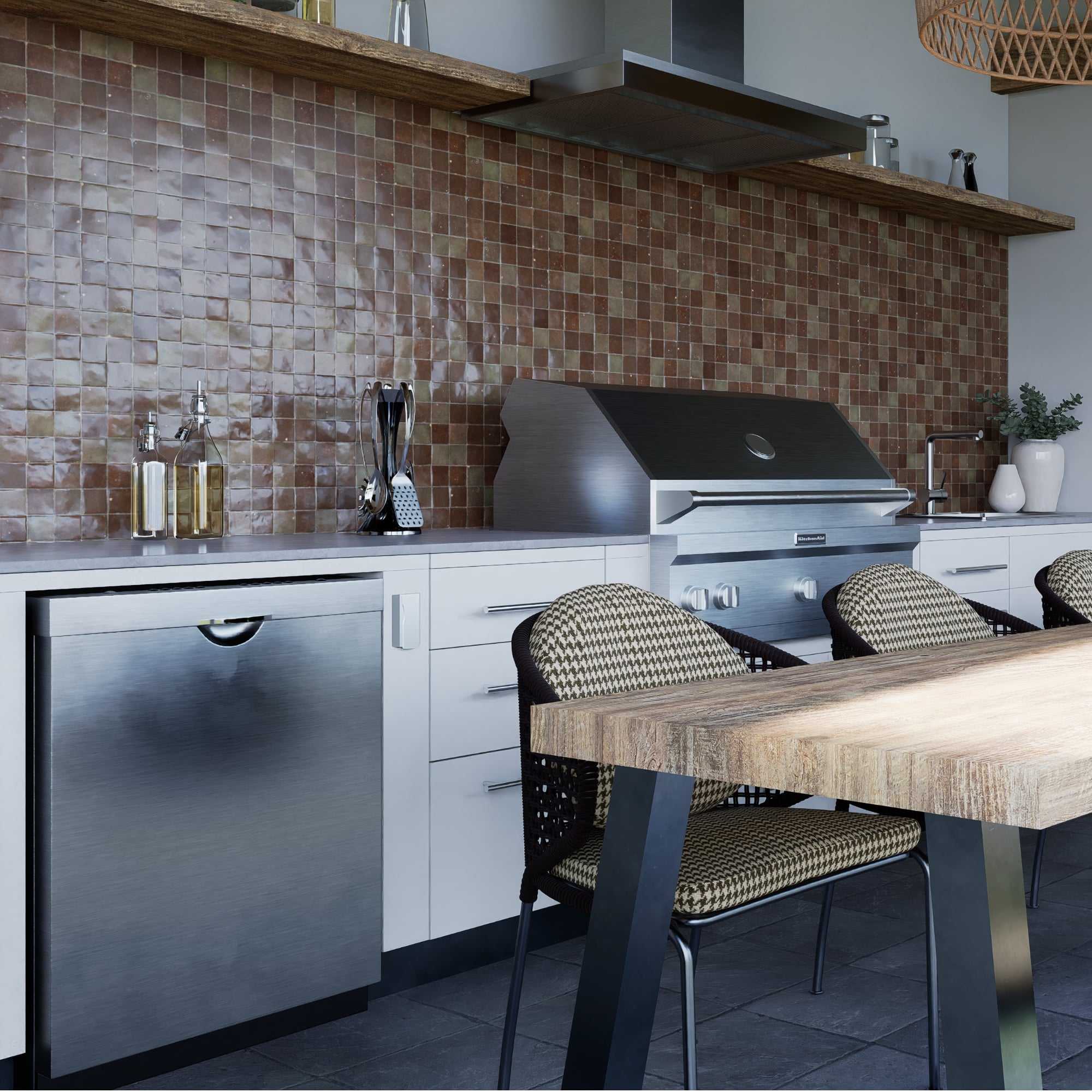 Aubergine Zellige Tile - 2x2 Mosaic – LiLi Tile