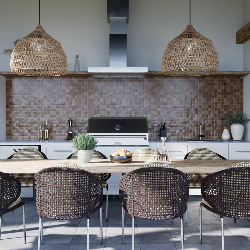 Aubergine Zellige Tile - 2x2 Mosaic