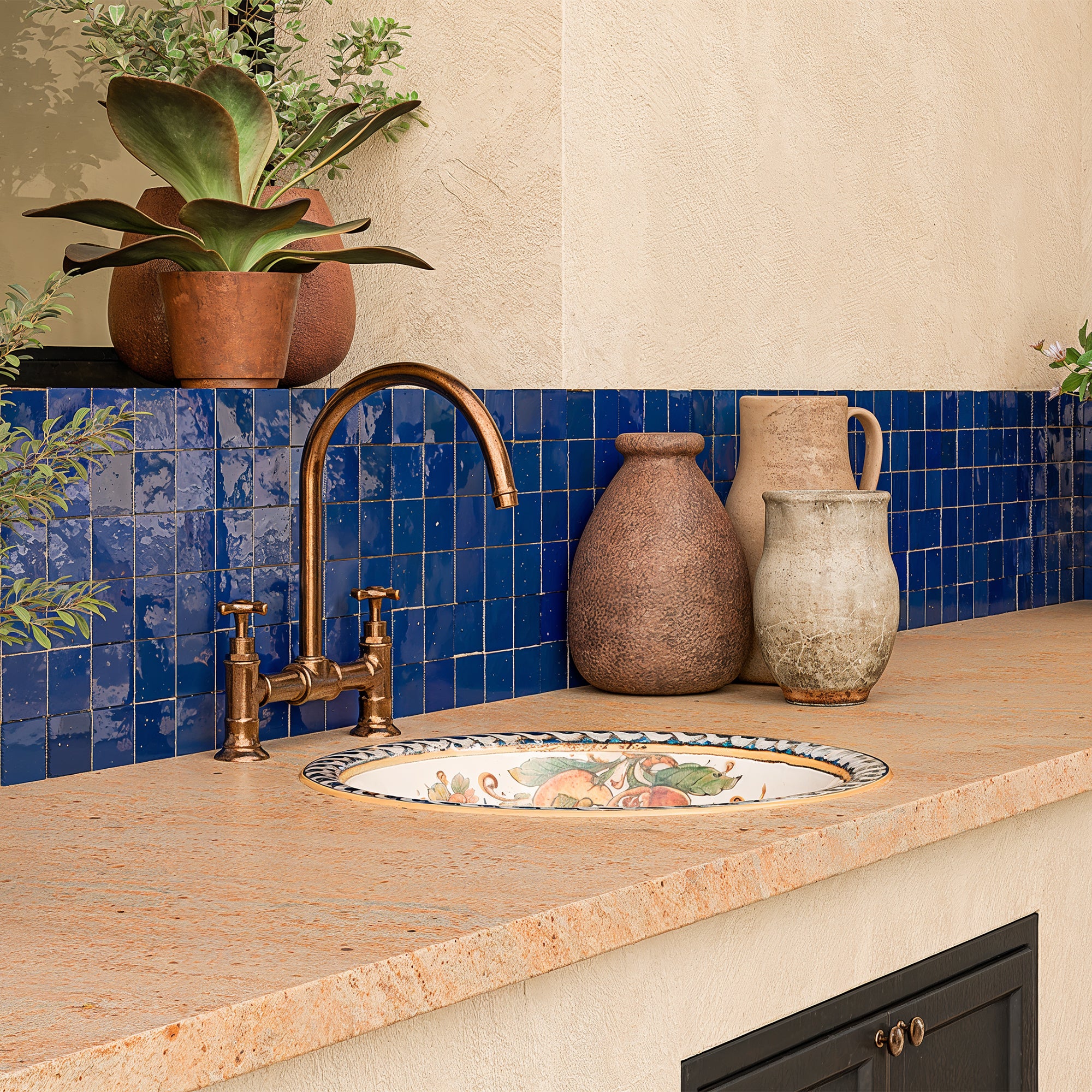 Berber Blue Zellige Tile - 2x2 Mosaic | Handmade Zellige – LiLi Tile