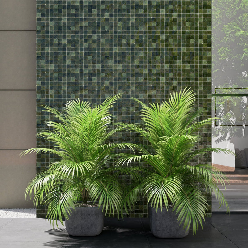 Olive Green Zellige Tile - 2x2 Mosaic