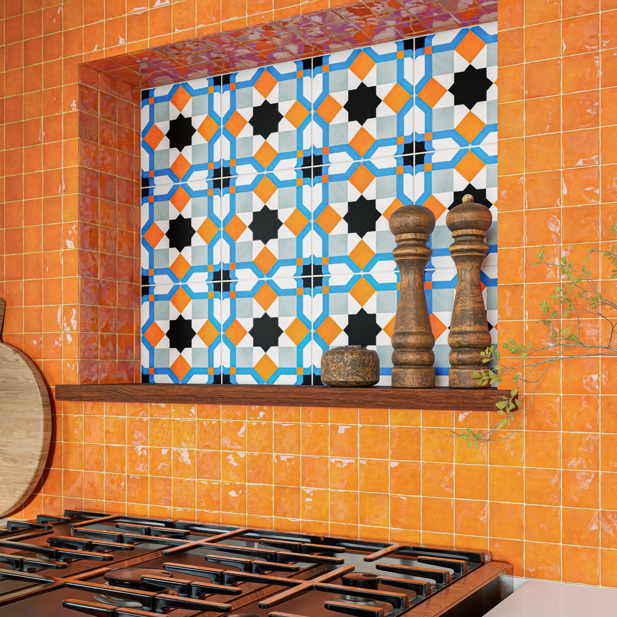 Persimmon Orange Zellige Tile - 2x2 Mosaic – LiLi Tile