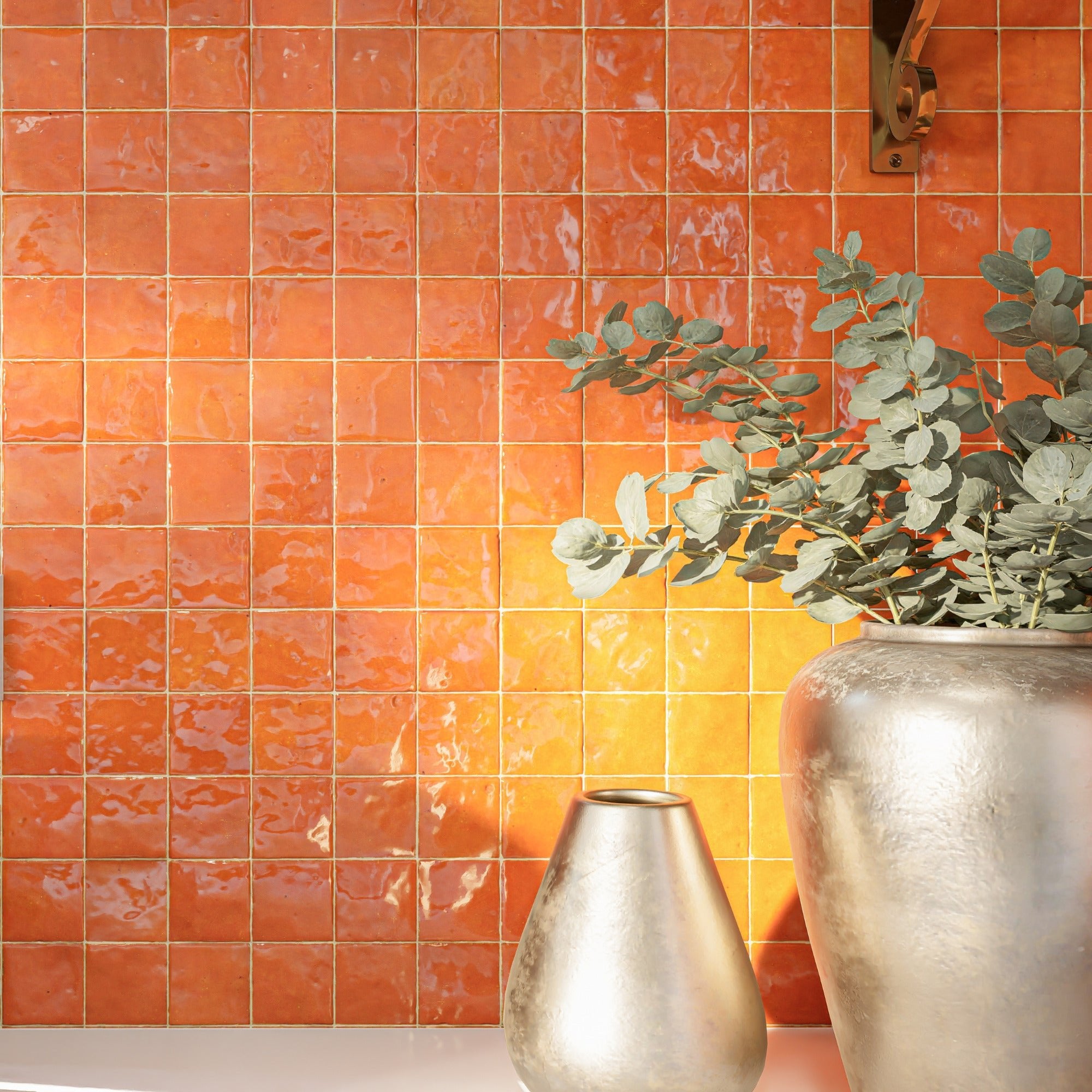 Persimmon Orange Zellige Tile - 2x2 Mosaic – LiLi Tile