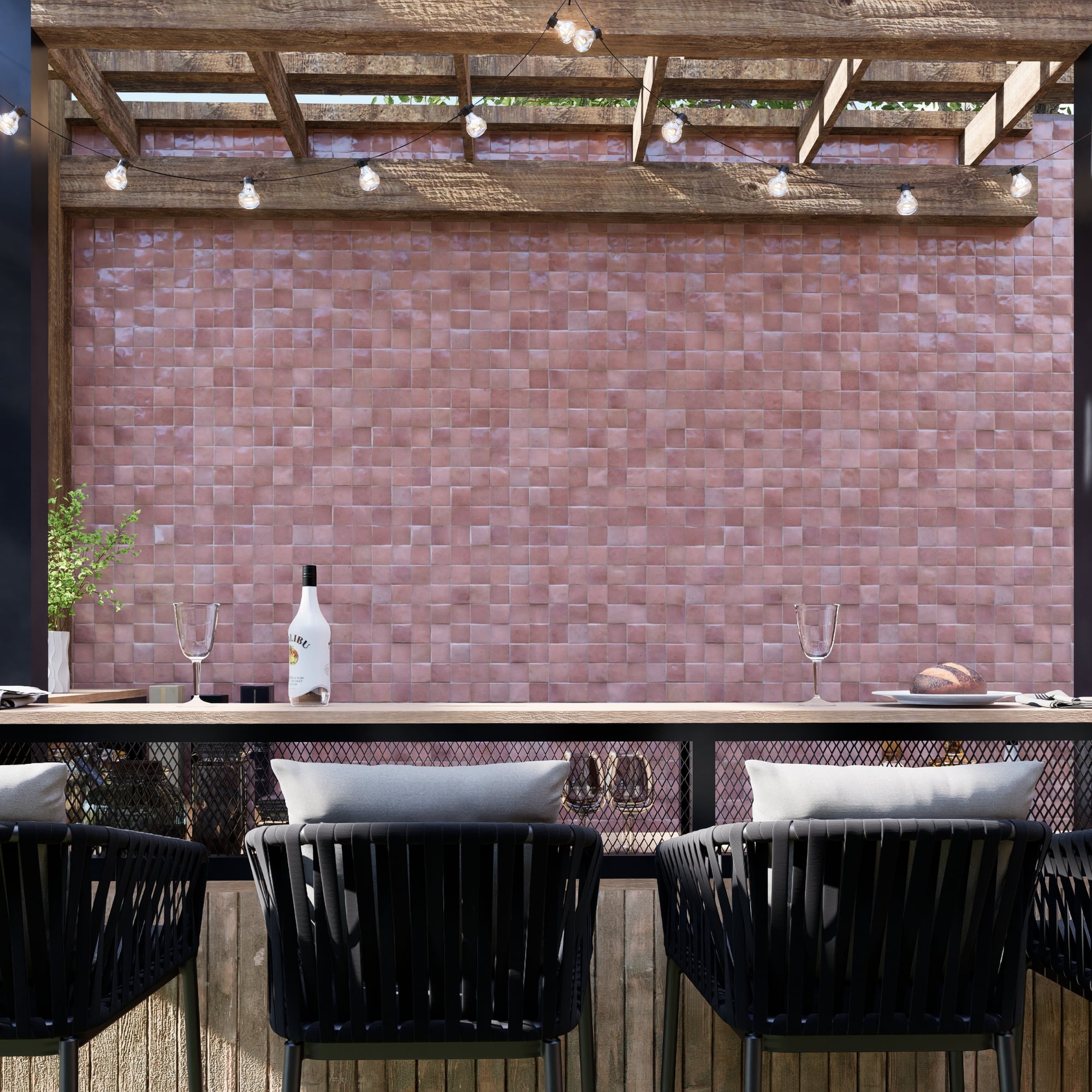 Rabat Rose Zellige Tile - 2x2 Mosaic – LiLi Tile Rabat Rose Zellige Tile - 2x2 Mosaic – LiLi Tile