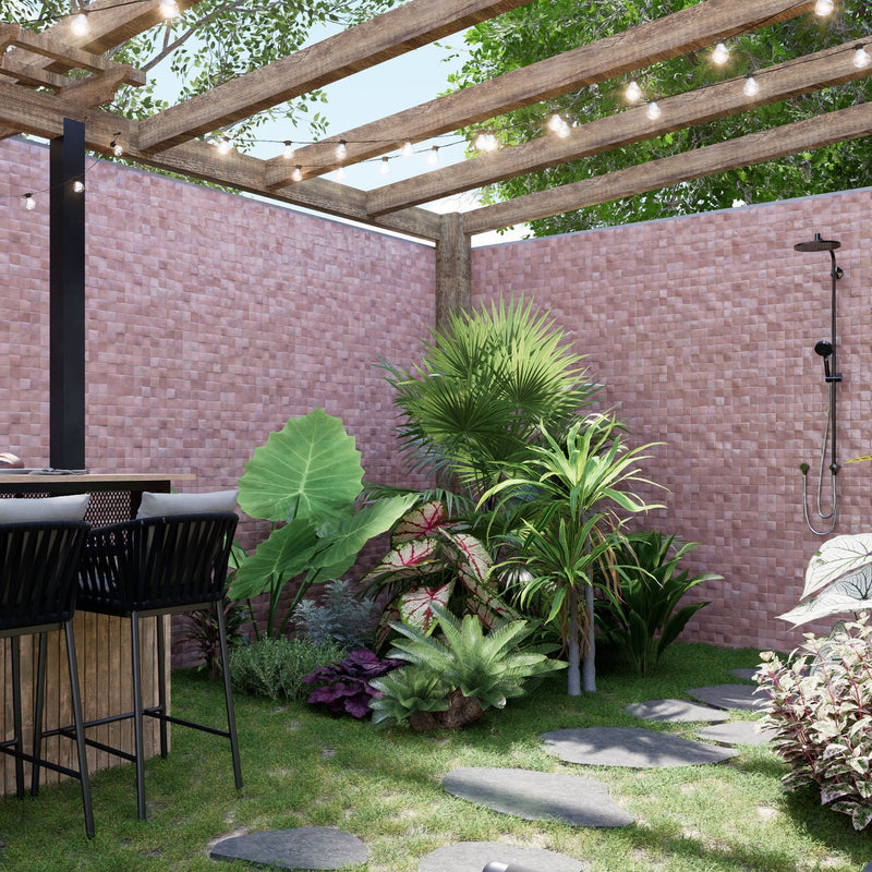 Rabat Rose Zellige Tile - 2x2 Mosaic