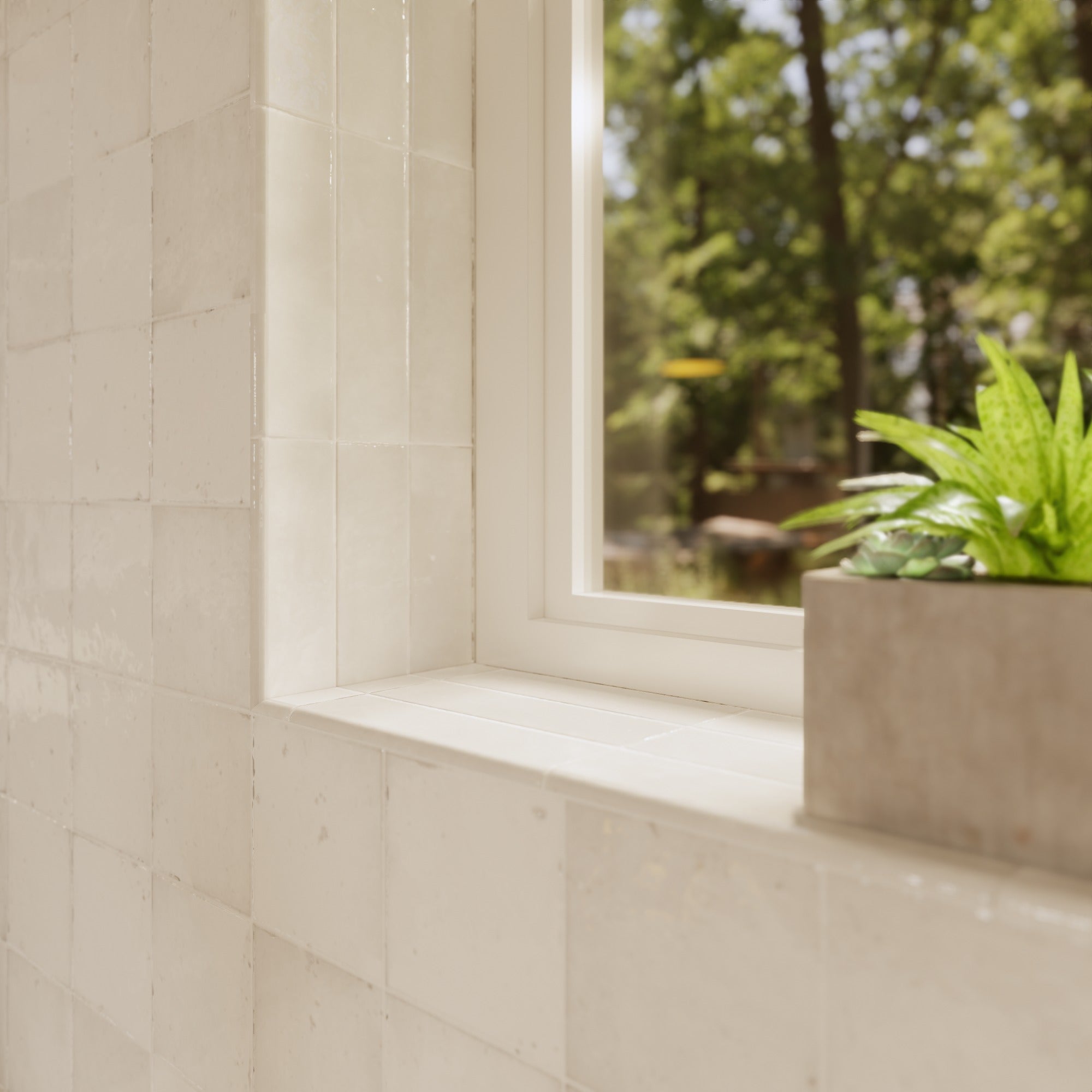 Zellige Tiles: Soft White 4x4 Square for Elegant Spaces – LiLi Tile