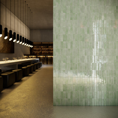 Sage Dust Zellige Tile - 2x6 Bejmat