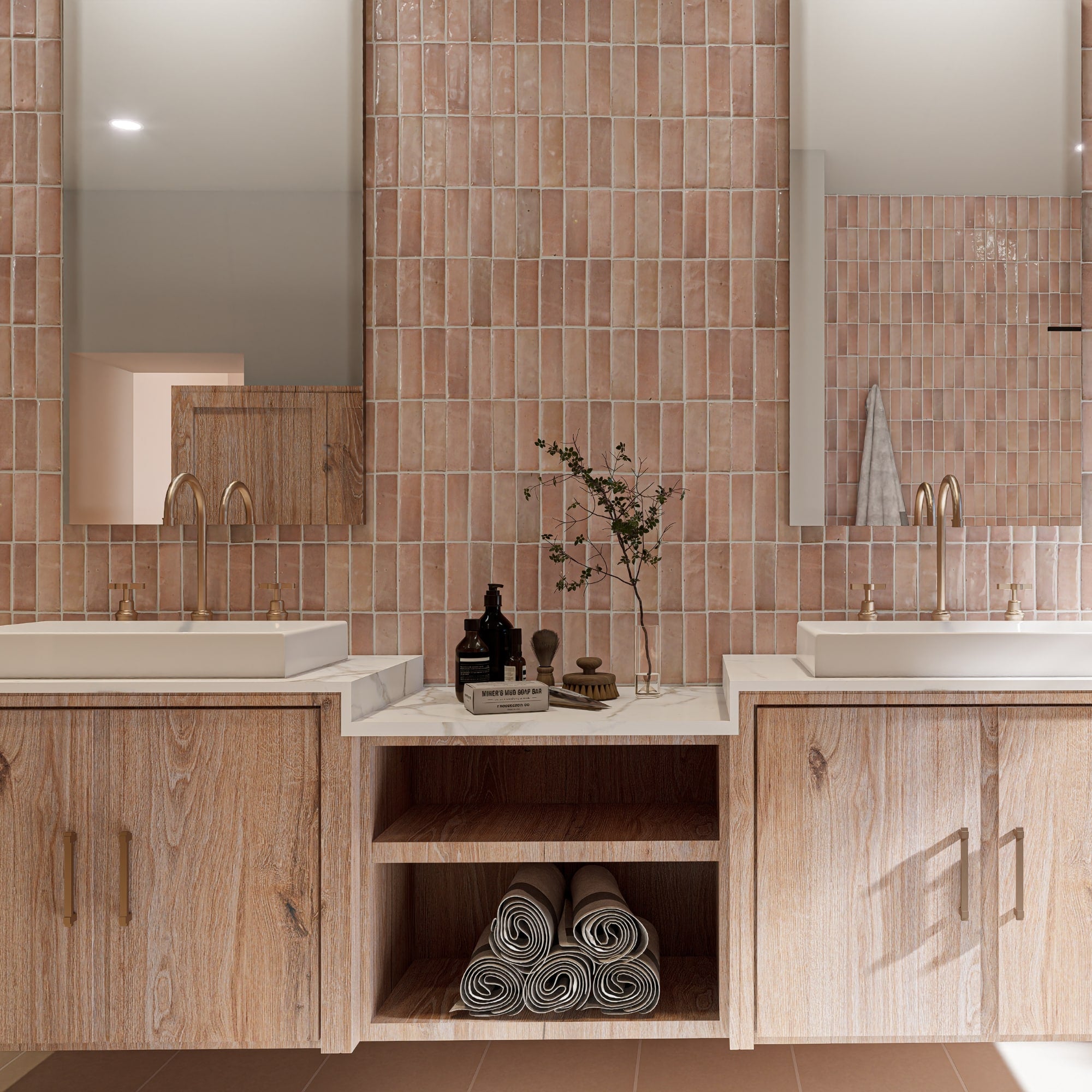 Desert Rose Zellige Tile 2x6 Bejmat – Elegant Moroccan Tiles