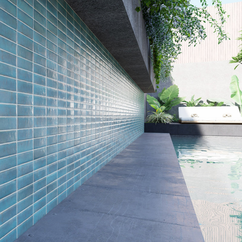 Oasis Blue Zellige Tile - 2x6 Bejmat