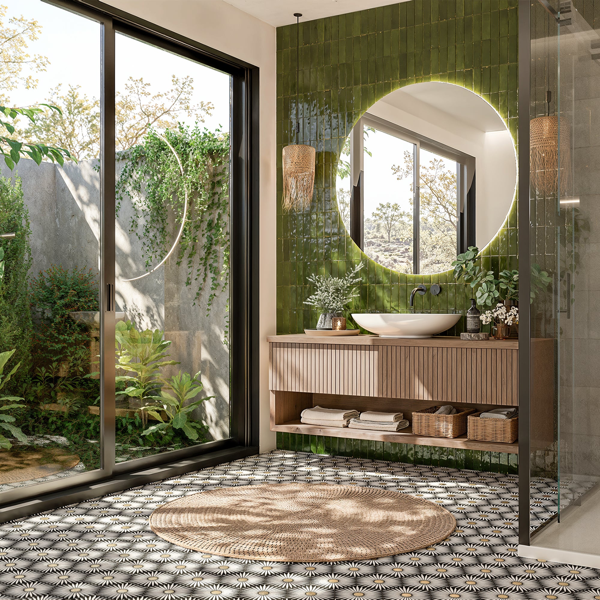 Olive Green Zellige Tile - 2x6 Bejmat – LiLi Tile