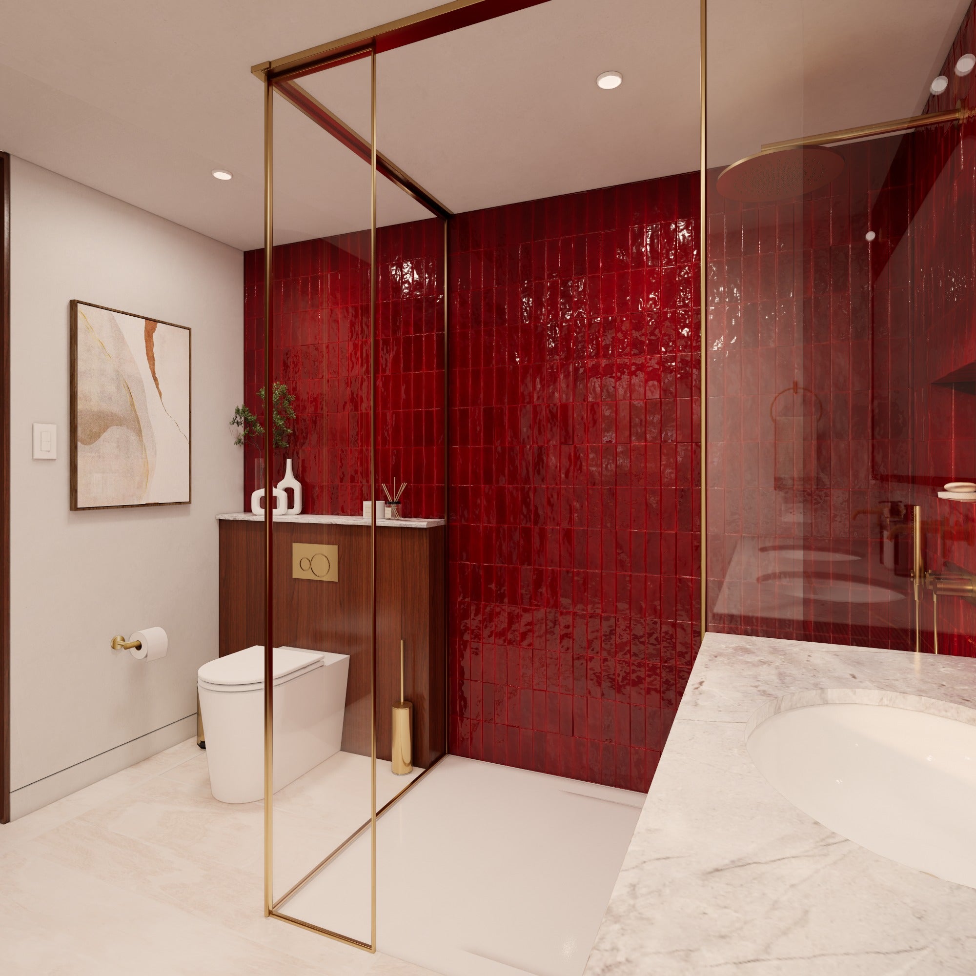 Paprika Red Zellige Tile 2x6 Bejmat: Vibrant Hue for Space – LiLi Tile