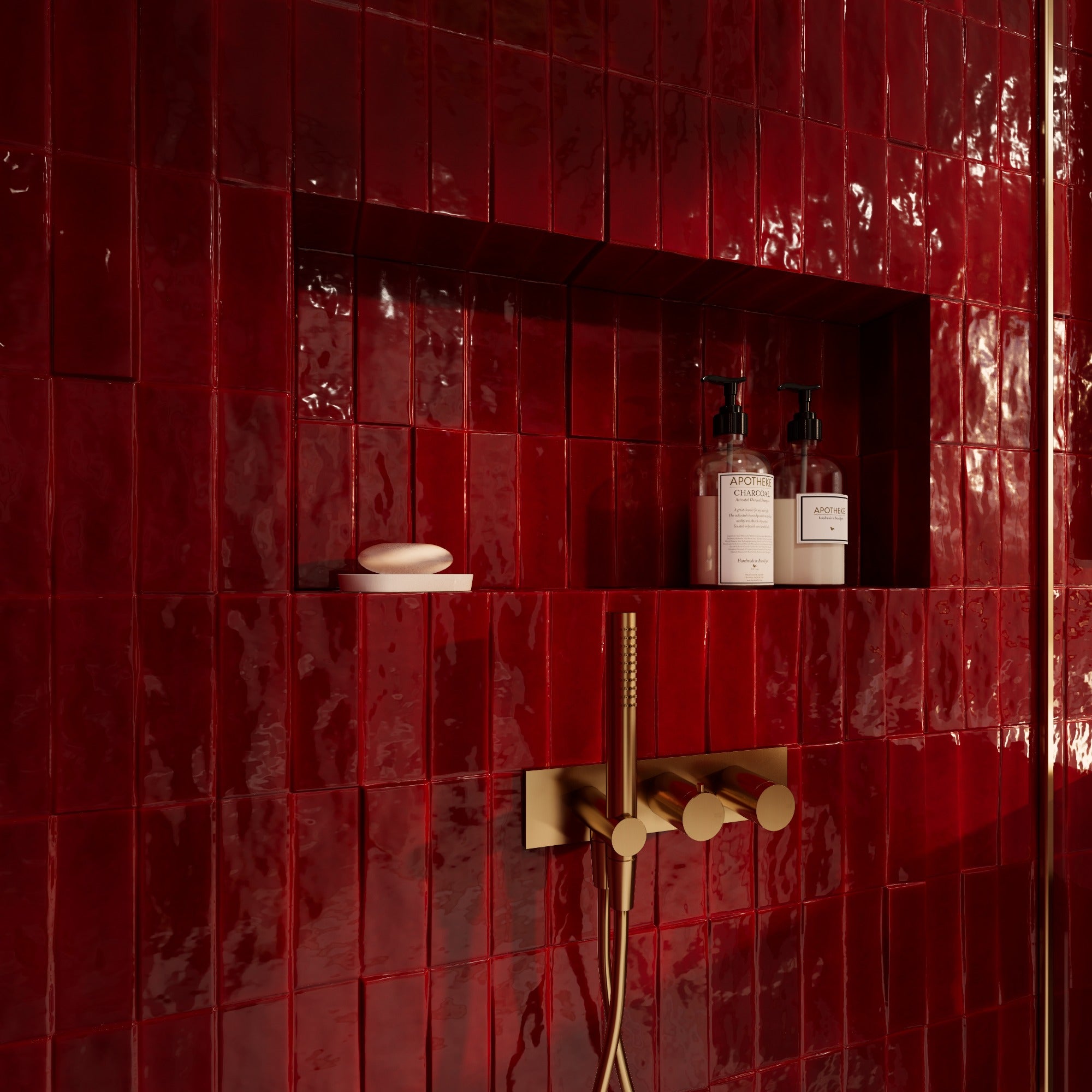 Paprika Red Zellige Tile 2x6 Bejmat: Vibrant Hue for Space – LiLi Tile