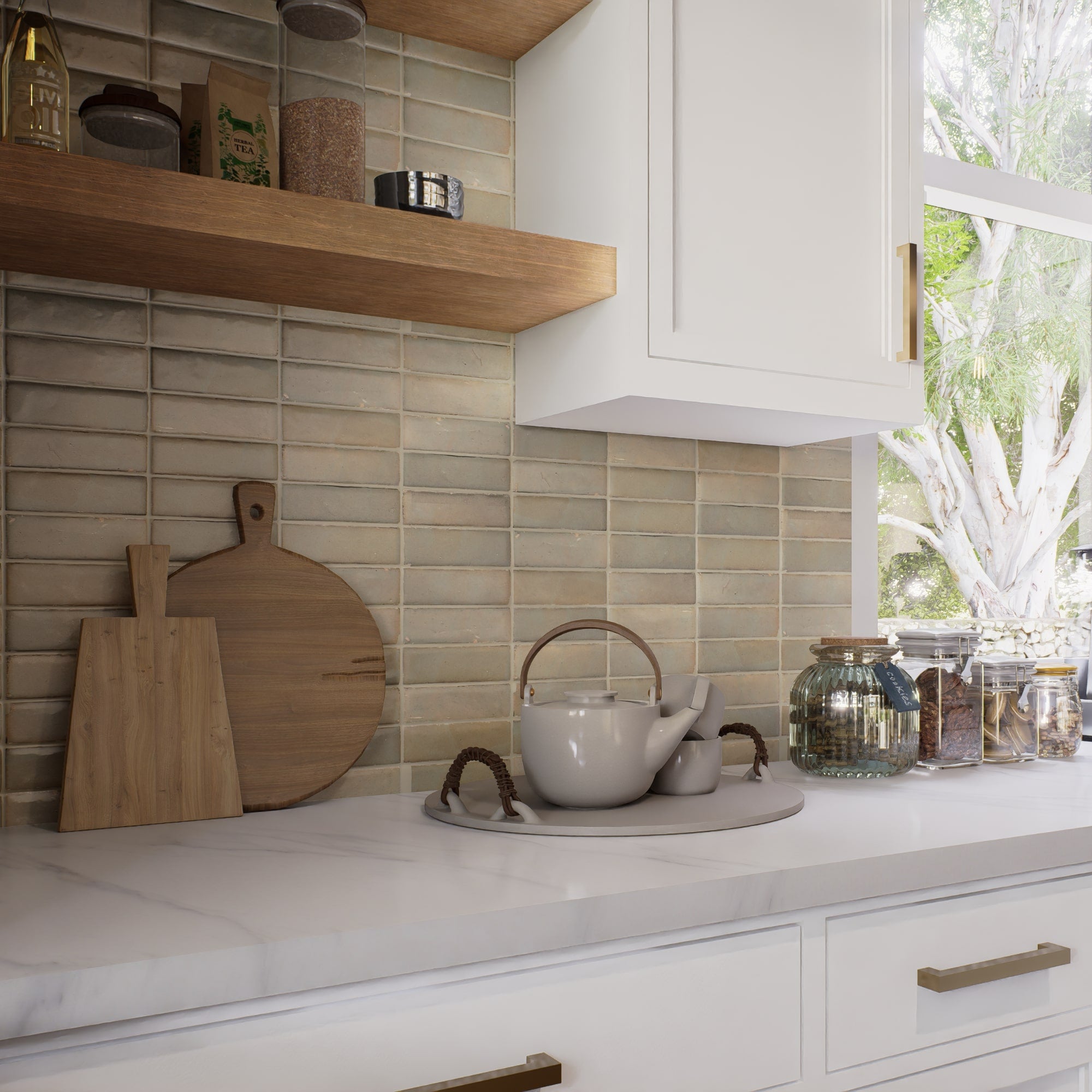 Thyme Green Zellige Tile 2x6 Bejmat | Elegant & Unique – LiLi Tile