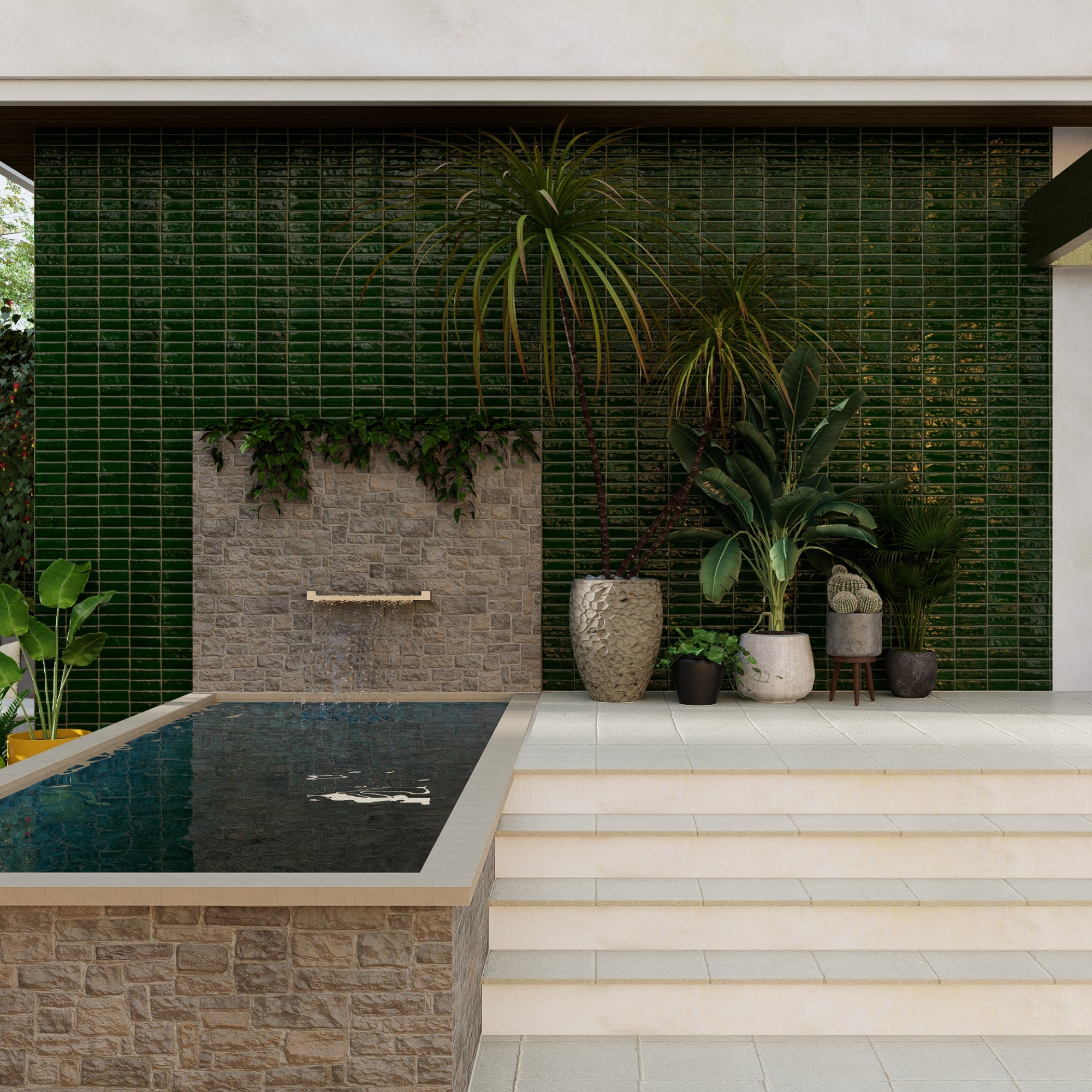 Medina Emerald Zellige Tile - Handcrafted Clay Bejmat (2x6) – LiLi