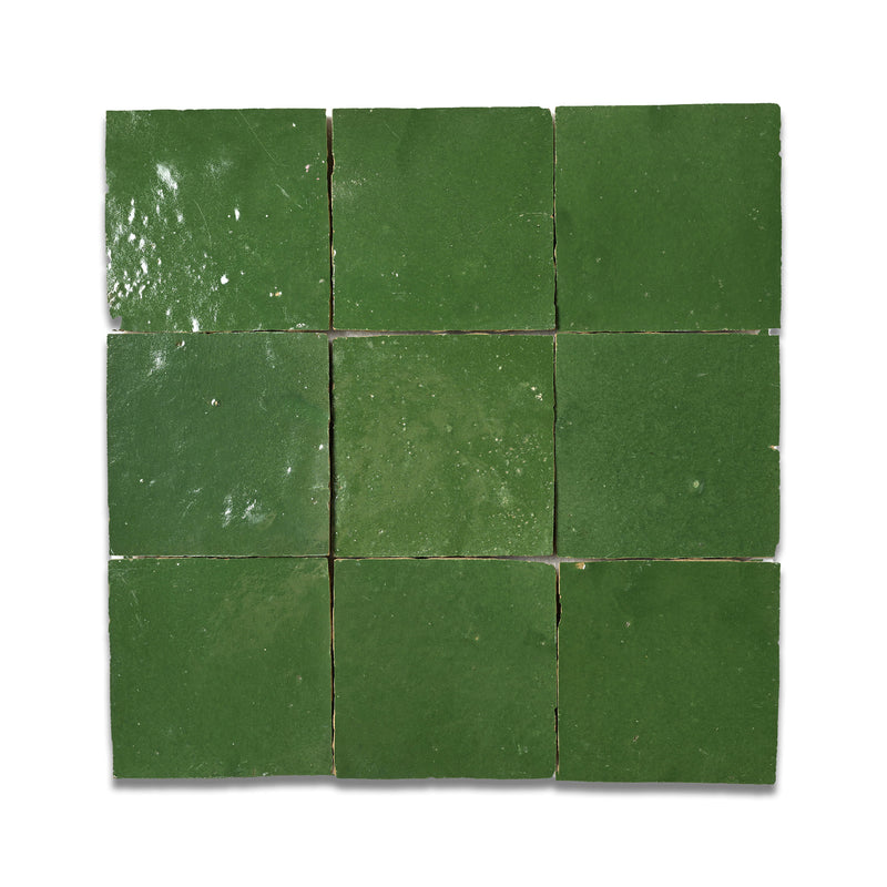 Cactus Green Zellige Tile - 4x4 Square