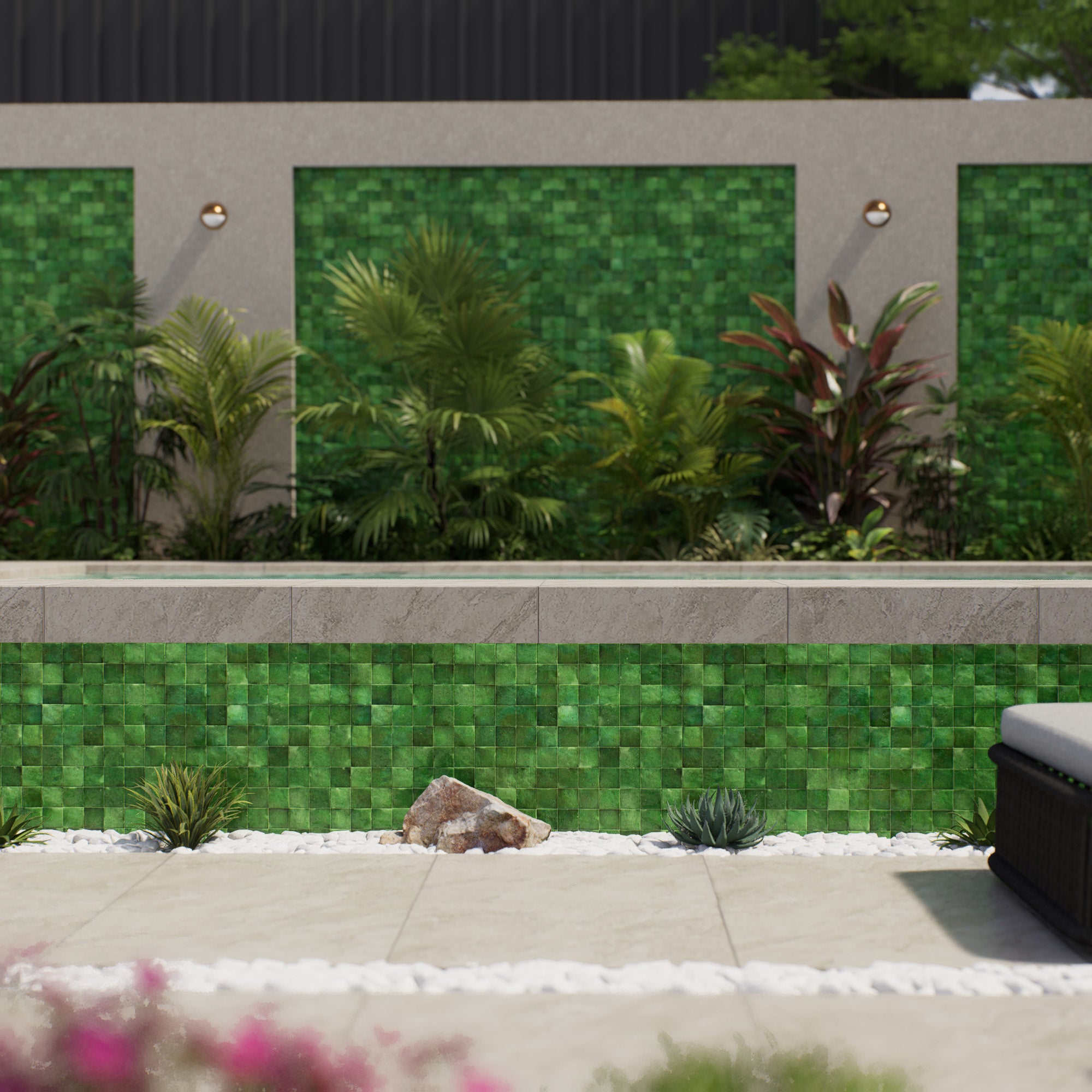 Cactus Green Zellige Tile 2x2 Mosaic: Vibrant Tile Option – LiLi Tile