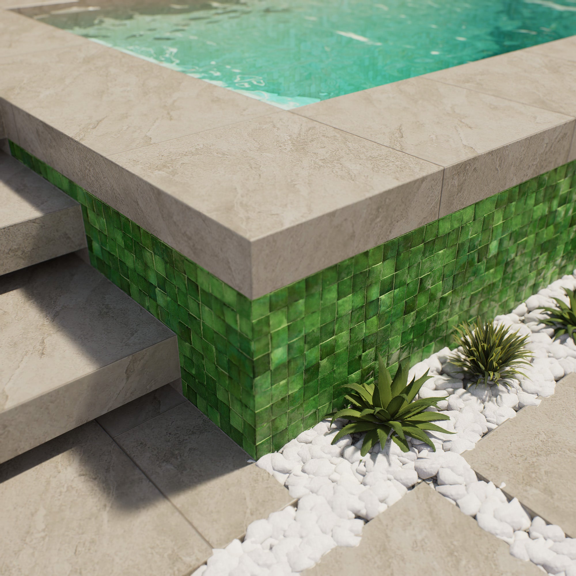 Cactus Green Zellige Tile 2x2 Mosaic: Vibrant Tile Option – LiLi Tile