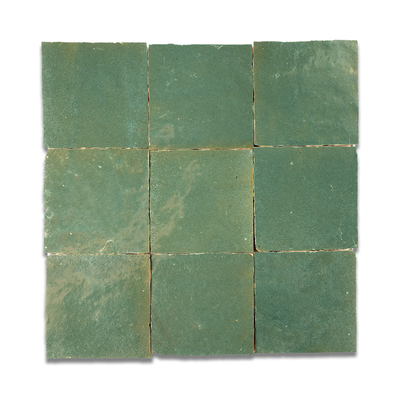 Agave Green Zellige Tile - 4x4 Square