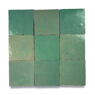 River Green Zellige Tile - 4x4 Square