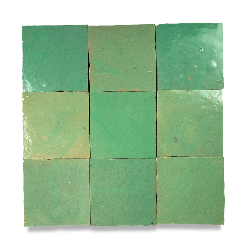 River Green Zellige Tile - 4x4 Square