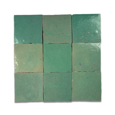 River Green Zellige Tile - 4x4 Square