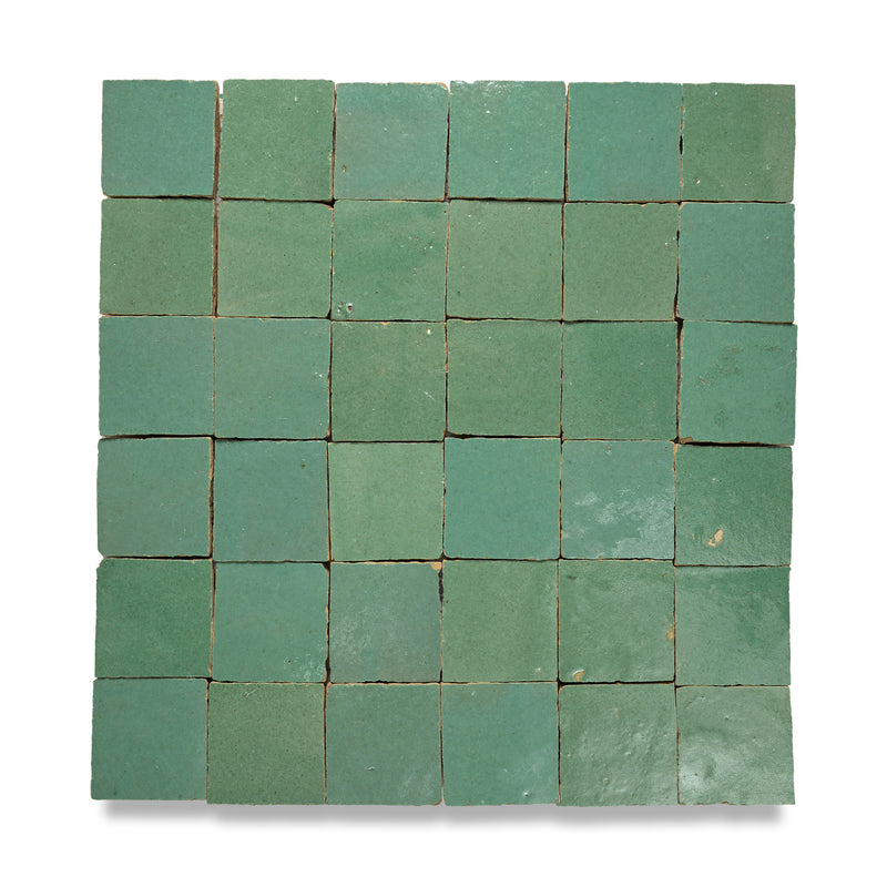 River Green Zellige Tile - 2x2 Mosaic