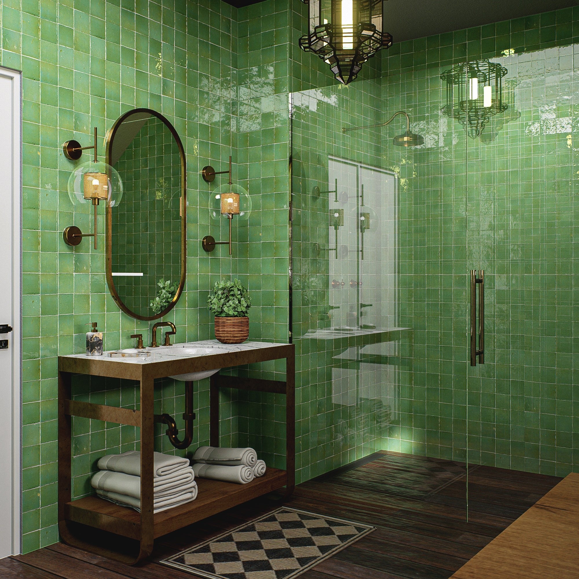 Mint Leaf Zellige Tile 4x4 Square : Elevate Your Design – LiLi Tile