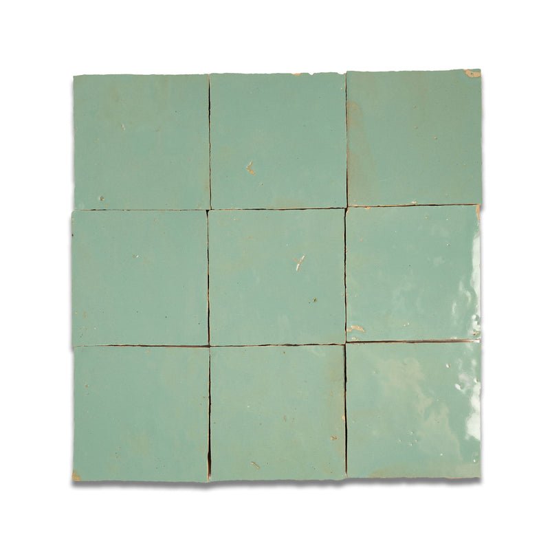 Moroccan Jade Zellige Tile - 4x4 Square