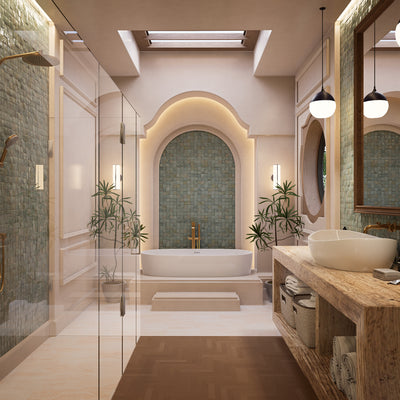 Moroccan Jade Zellige Tile - 2x2 Mosaic