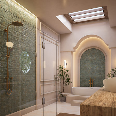 Moroccan Jade Zellige Tile - 2x2 Mosaic