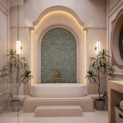 Moroccan Jade Zellige Tile - 2x2 Mosaic